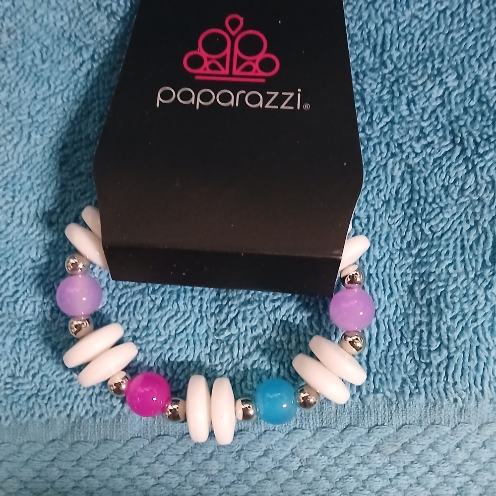 Paparazzi Vibrant Beaded Bracelet with White Accents